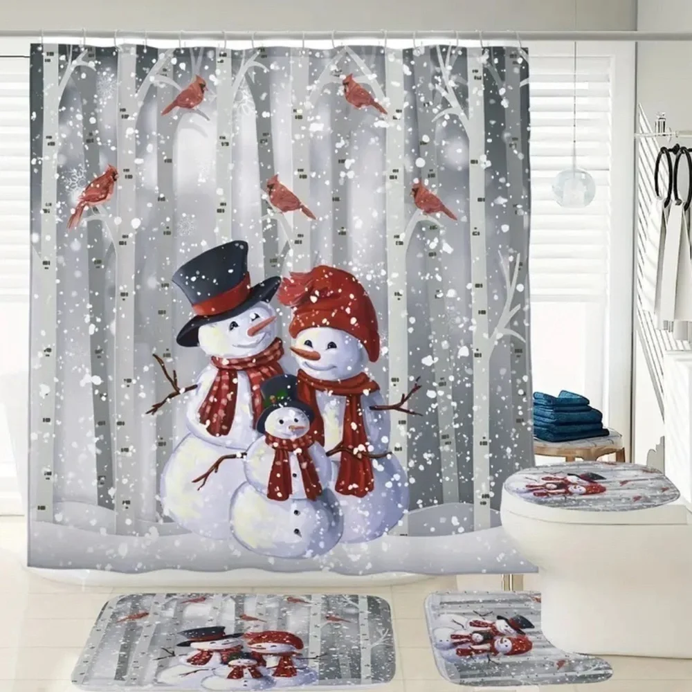 4pc Mr. & Mrs. Snowman Bathroom Set NWT